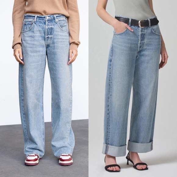 Citizens of Humanity Ayla Skylights Light Wash Wide Baggy Relaxed Jeans - Picture 1 of 10